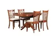 Lismore 5 Piece Rubberwood Timber Extension Dining Table Set, 107-151cm