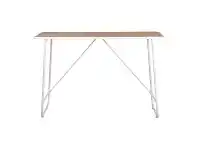 LivingStyles Substation Commercial Grade Pine Timber & Metal Console Table, 120cm, White offer