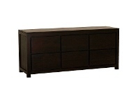 LivingStyles Amsterdam Mahogany Timber 6 Drawer Chest, Chocolate offer