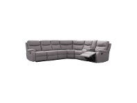 LivingStyles Merrick 6 Seater Rhino Fabric Corner Sofa with End Recliners, Gumetal offer