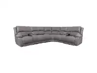 LivingStyles Turin 5 Seater Rhino Fabric Corner Sofa with End Recliners, Gunmetal offer