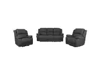 LivingStyles Turin 3+1+1 Seater Rhino Fabric Recliner Sofa Suite, Licorice offer