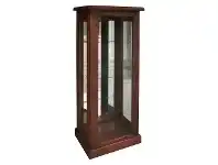 LivingStyles York New Zealand Pine Timber Display Cabinet, Walnut offer