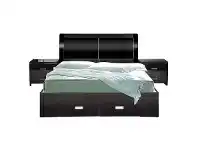 Whitney Wooden Gas Lift Platform Bed, Queen, Gloss Black