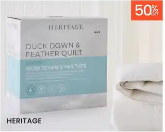Myer Heritage 50/50 Duck Down and Feather Quilt offer
