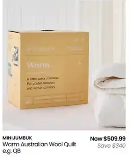 Myer Warm Australian Wool Quilt offer
