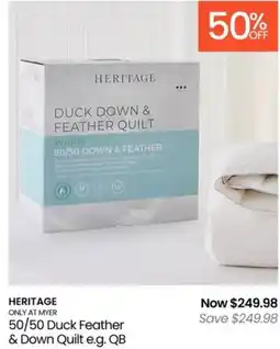 Myer 50/50 Duck Feather & Down Quilt offer