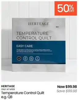Myer Temperature Control Quilt offer