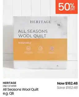 Myer All Seasons Wool Quilt offer