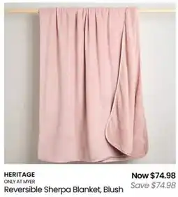 Myer Reversible Sherpa Blanket, Blush offer