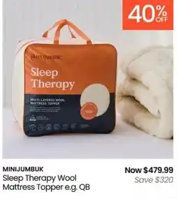 Myer Sleep Therapy Wool Mattress Topper offer