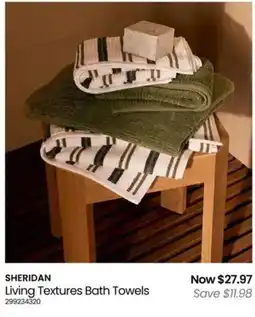 Myer Living Textures Bath Towels offer