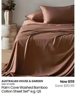 Myer Palm Cove Washed Bamboo Cotton Sheet Set offer