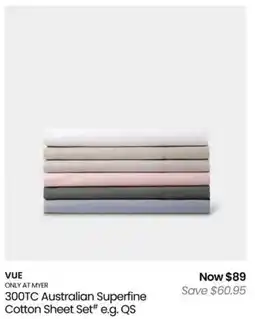 Myer 300TC Australian Superfine Cotton Sheet Set offer