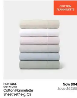 Myer Cotton Flannelette Sheet Set offer