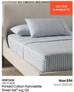 Myer Printed Cotton Flannelette Sheet Set offer