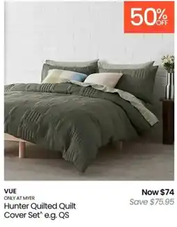 Myer Hunter Quilted Quilt Cover Set offer