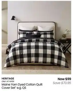 Myer Maine Yarn Dyed Cotton Quilt Cover Set offer