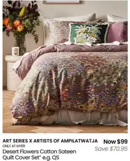 Myer Desert Flowers Cotton Sateen Quilt Cover Set offer