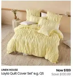 Myer Layla Quilt Cover Set offer