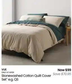 Myer Stonewashed Cotton Quilt Cover offer