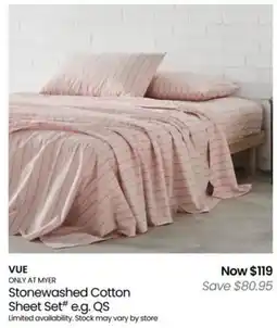 Myer Stonewashed Cotton Sheet Set offer