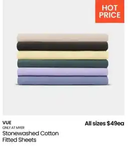 Myer Stonewashed Cotton Fitted Sheets offer