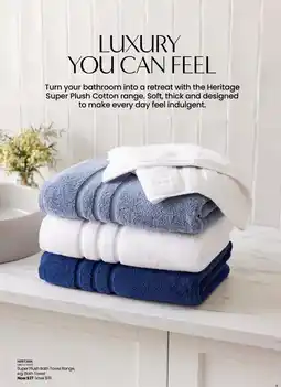 Myer Super Plush Bath Towel Range, offer