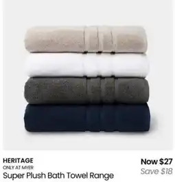 Myer Super Plush Bath Towel Range offer