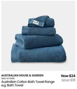 Myer Australian Cotton Bath Towel Range offer