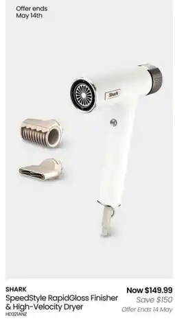 Myer Shark speedstyle rapidgloss finisher & high-velocity dryer offer