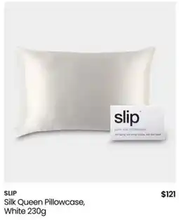 Myer SLIP Silk Queen Pillowcase, White offer
