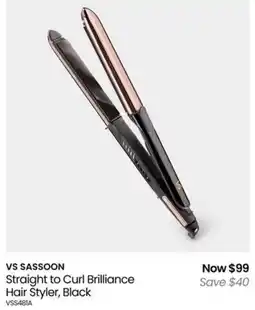 Myer Vs sassoon straight to curl brilliance hair styler, black offer