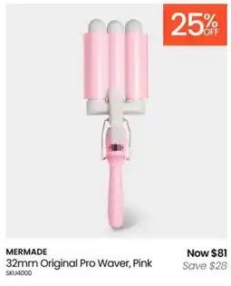 Myer MERMADE 32mm Original Pro Waver, Pink offer