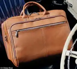 Myer Classic Leather Toploader Briefcase in Cognac Brown offer