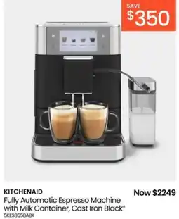 Myer Fully Automatic Espresso Machine with Milk Container in Cast Iron Black offer