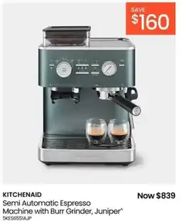 Myer Semi Automatic Espresso Machine with Burr Grinder in Juniper offer