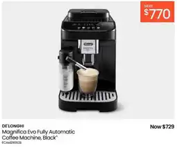 Myer Magnifica Evo Fully Automatic Coffee Machine in Black offer
