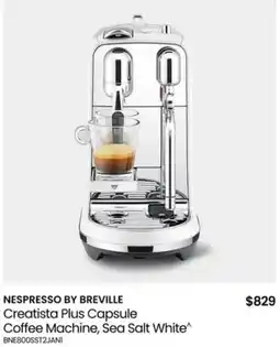 Myer Creatista Plus Capsule Coffee Machine in Sea Salt White offer