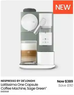 Myer Lattissima One Capsule Coffee Machine in Sage Green offer