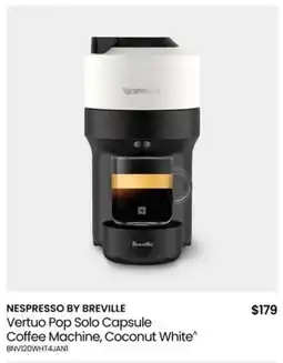 Myer Vertuo Pop Capsule Coffee Machine Solo in Coconut offer