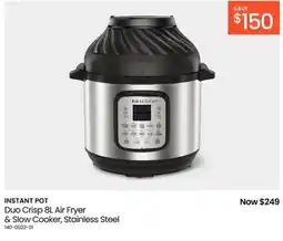 Myer Instant pot duo crisp 8l air fryer & slow cooker, stainless steel offer