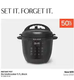 Myer INSTANT POT Rio Multicooker , Black offer