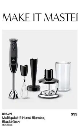 Myer BRAUN Multiquick 5 Hand Blender, Black/Grey offer