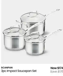 Myer Scanpan 3pc impact saucepan set offer