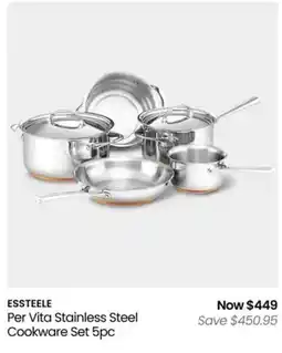 Myer ESSTEELE Per Vita Stainless Steel Cookware Set 5pc offer