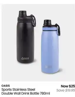 Myer Oasis sports stainless steel double wall drink bottle offer