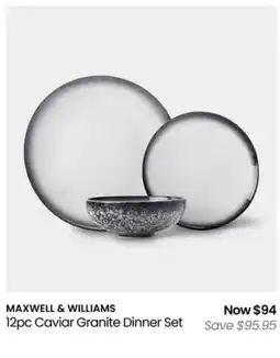 Myer Maxwell & Williams 12pc Caviar Granite Dinner Set offer