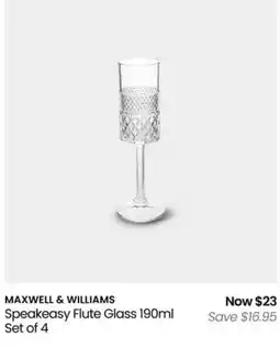 Myer Speakeasy Flute Glass Set of 4 offer