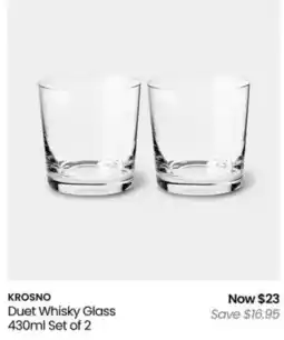 Myer Duet Whisky Glass 430ml Set of 2 offer